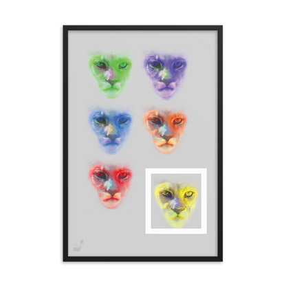 Mountain Lion-Split BeSculpt Framed Photo-Art