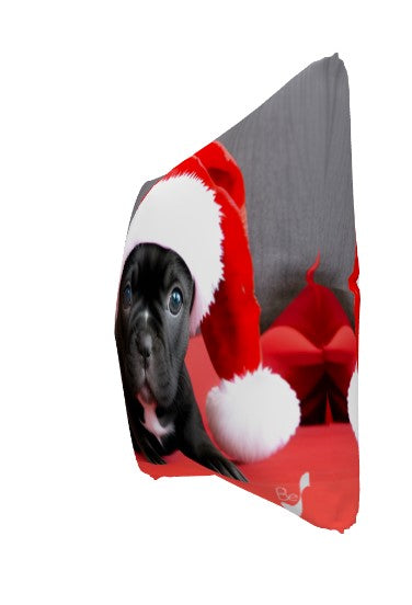 Santa Frenchie Pup BeSculpt Throw Pillow