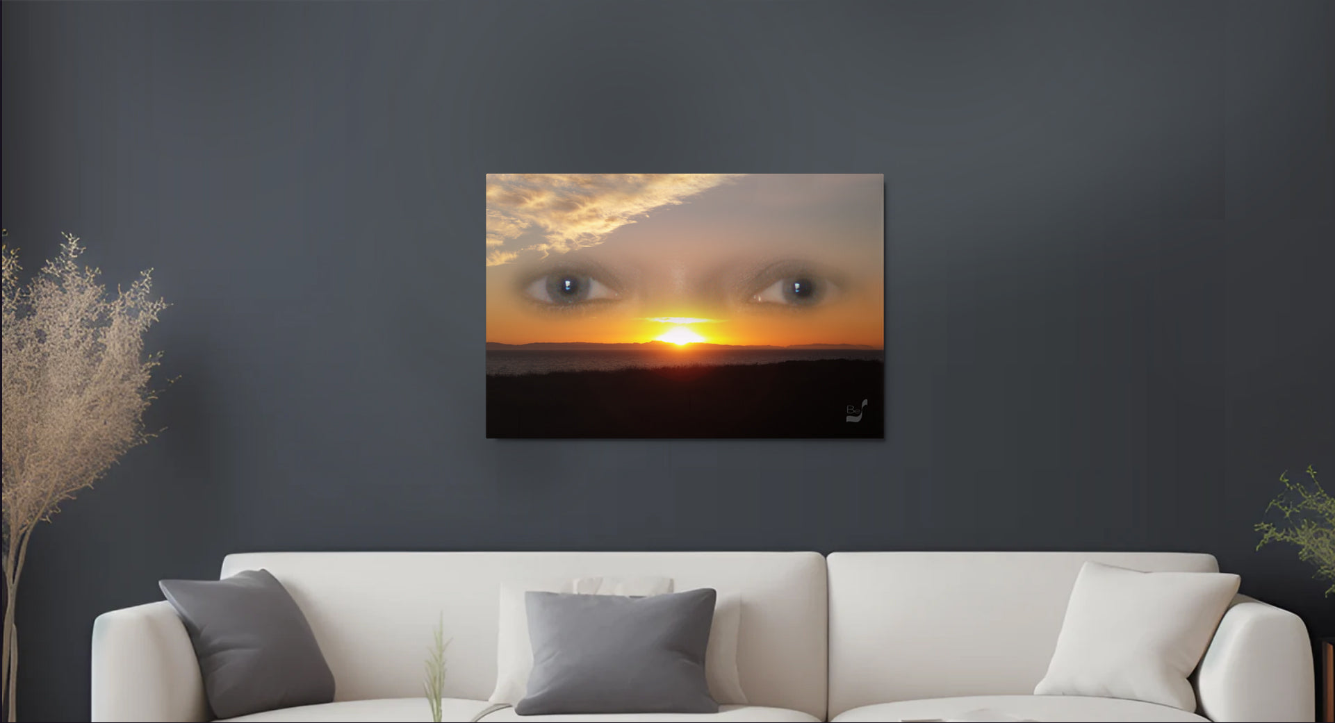 Sunset Eyes BeSculpt Metal Photo-Art Seascape Enigmatic Sunset Art on Metal