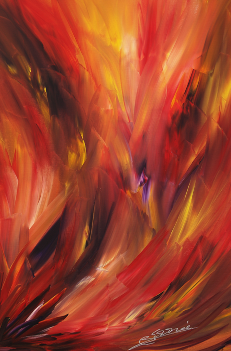 Witnessing Inferno BeSculpt Giclée on Metal