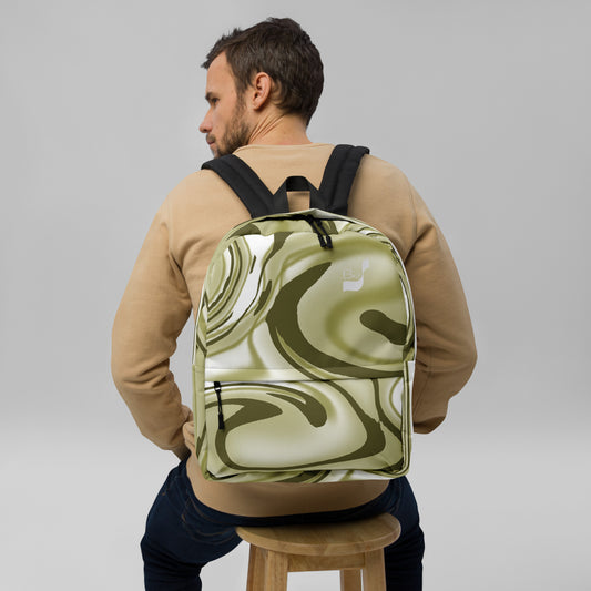 Retro BeSculpt Abstract Art Backpack - Mesmerizing Nostalgia with a Modern Twist