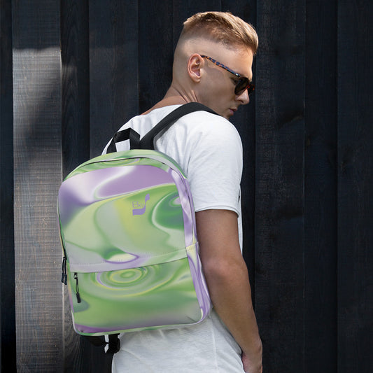 Crazy World BeSculpt Abstract Art Backpack - A Fluid and Expressive Visual Journey