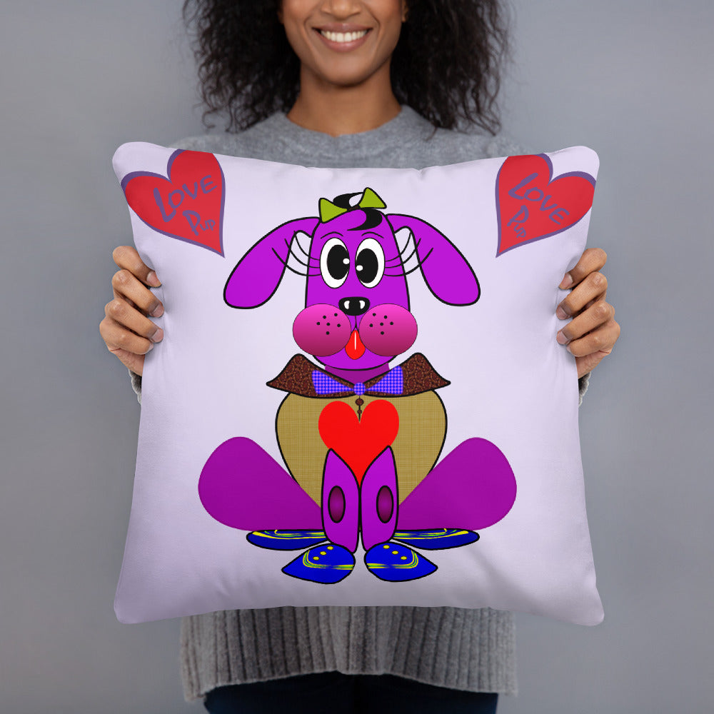 Love Pup 3 Violet BeSculpt Kids Throw Pillow S