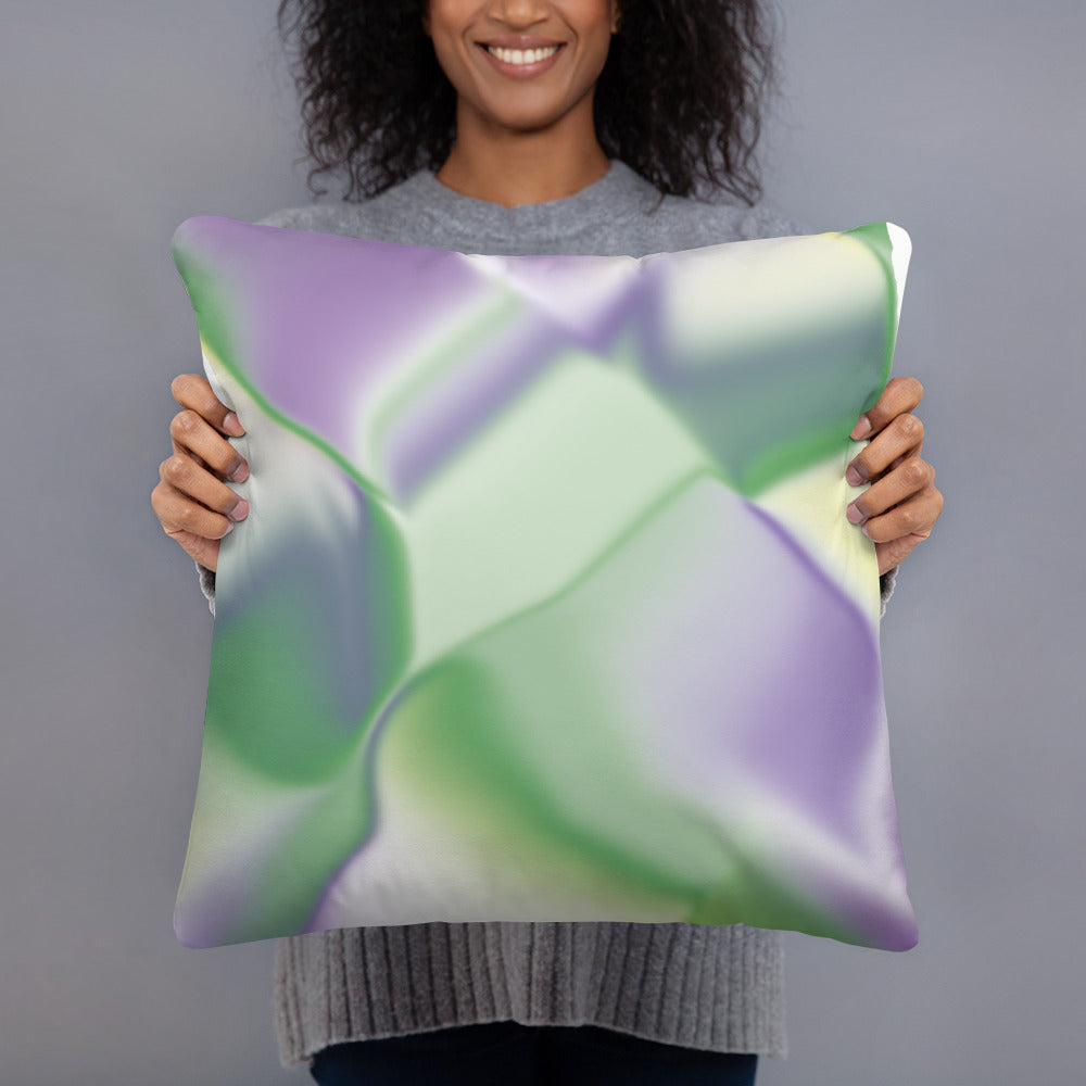 Ribbons Green BeSculpt Throw Pillow