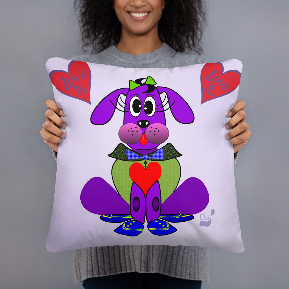 Love Pup 1 Purple BeSculpt Kids Throw Pillow S
