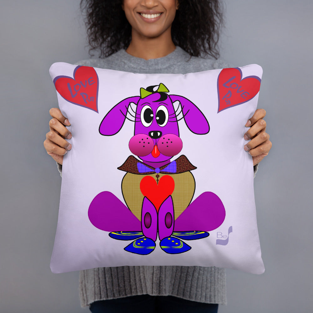 Love Pup 3 Violet BeSculpt Kids Throw Pillow S