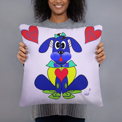 Love Pup 2 Blue BeSculpt Kids Throw Pillow S