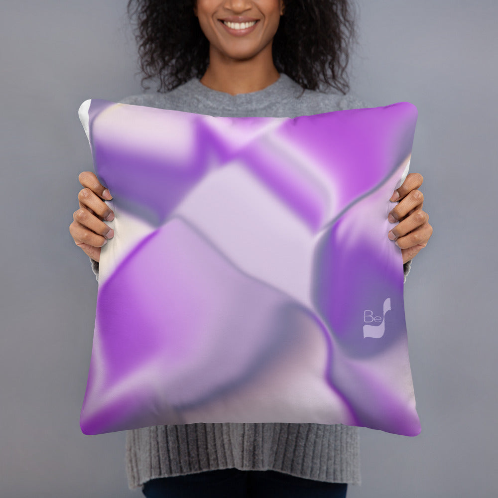 Ribbons Purple BeSculpt Abstract Art Throw Pillow