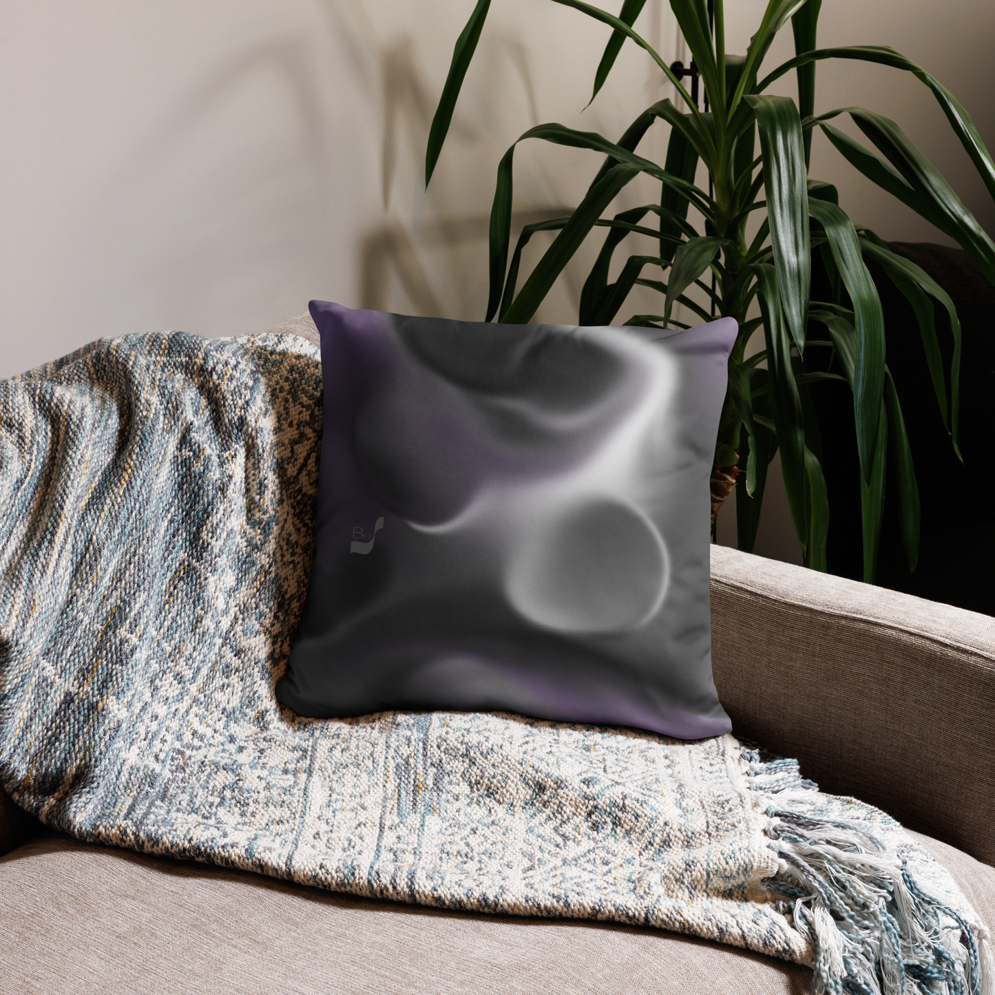 Moon Specks BeSculpt Abstract Art Throw Pillow Square Reversed Image