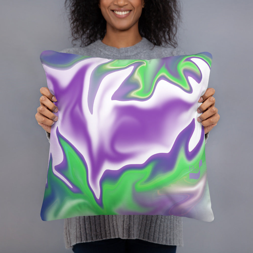 Green Thunder BeSculpt Abstract Art Throw Pillow