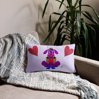 Love Pup 3 Violet BeSculpt Kids Throw Pillow L