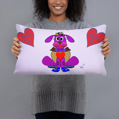 Love Pup 3 Violet BeSculpt Kids Throw Pillow L