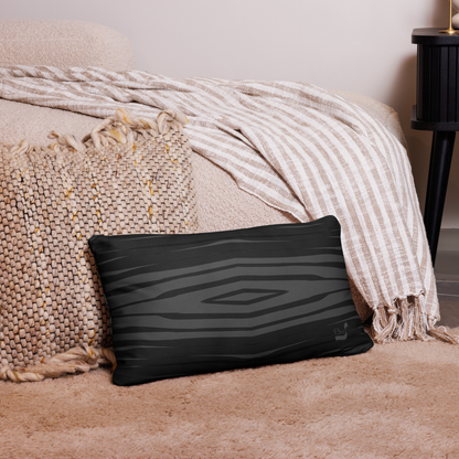 Black H Stripes BeSculpt Throw Pillow L 2 (Fabric with a linen feel)