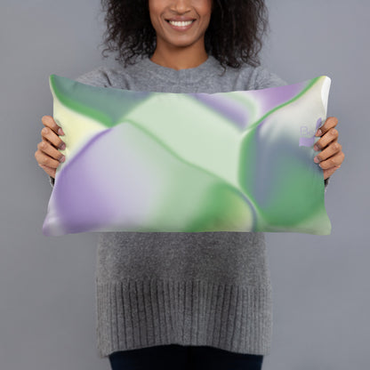 Ribbons Green BeSculpt Throw Pillow