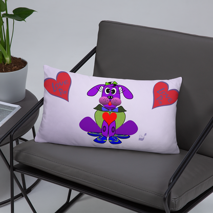 Love Pup 1 Purple BeSculpt Kids Throw Pillow L