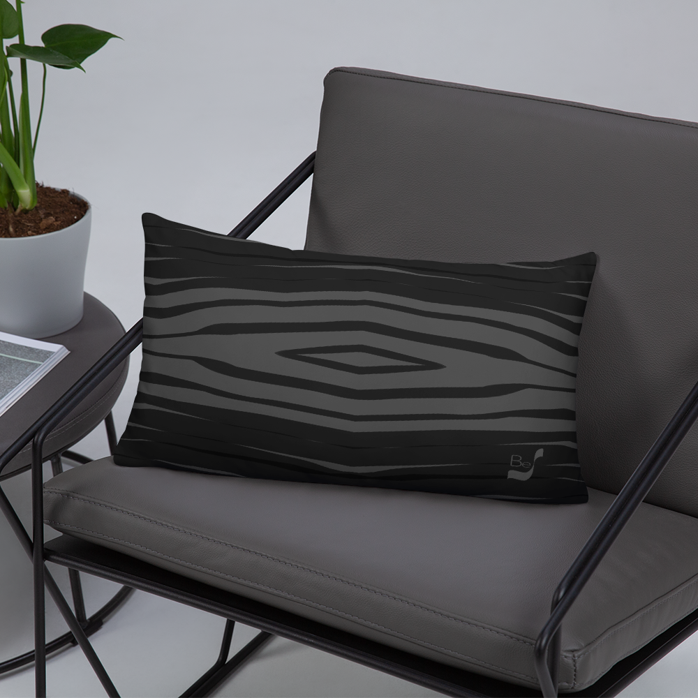 Black H Stripes BeSculpt Throw Pillow L 2 (Fabric with a linen feel)