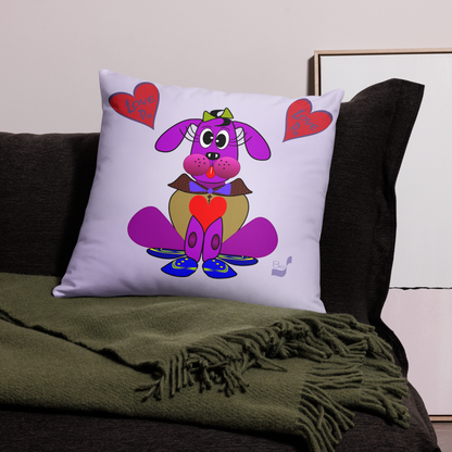 Love Pup 3 Violet BeSculpt Kids Throw Pillow S