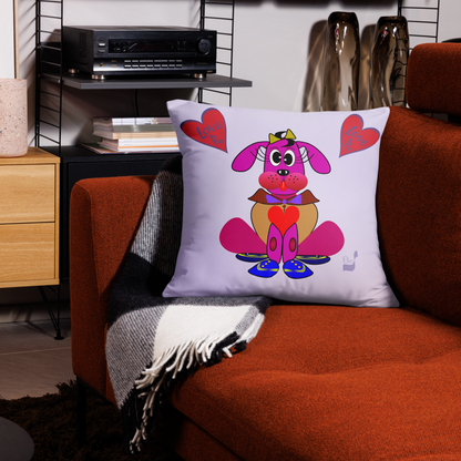 Love Pup 4 Hot Pink BeSculpt Kids Throw Pillow S