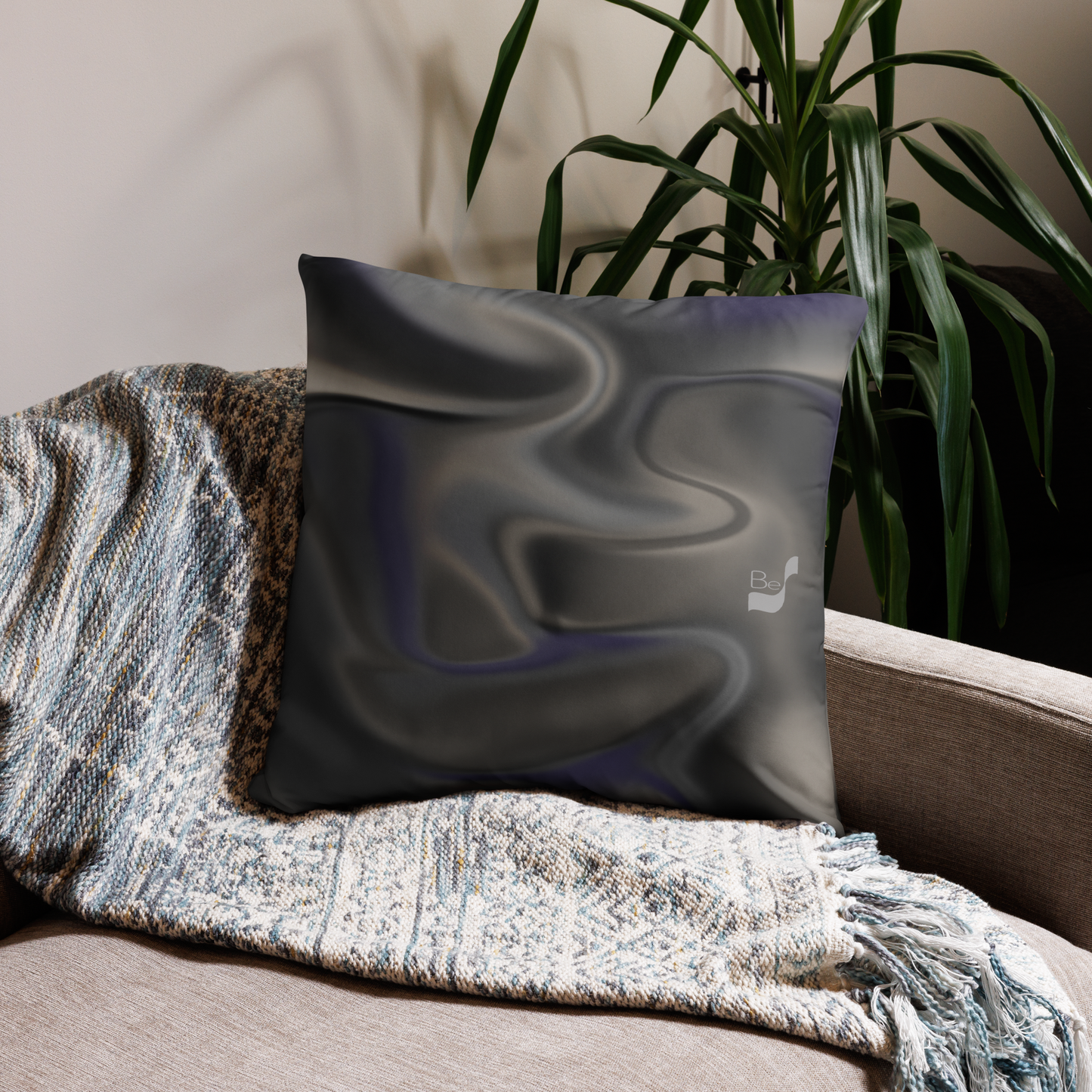 Silhouette BeSculpt Abstract Art Throw Pillow Square