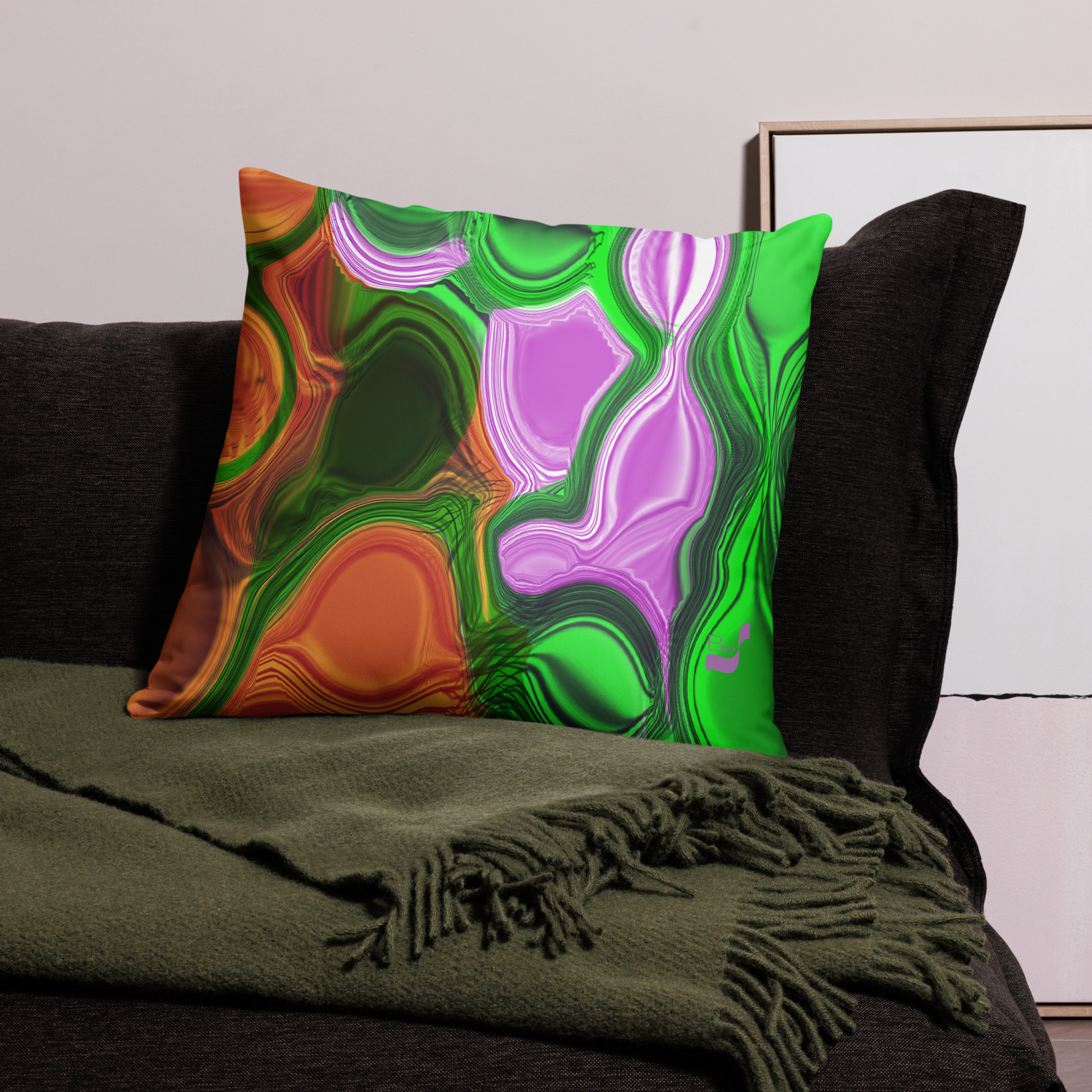 Silky BeSculpt Abstract Art Throw Pillow