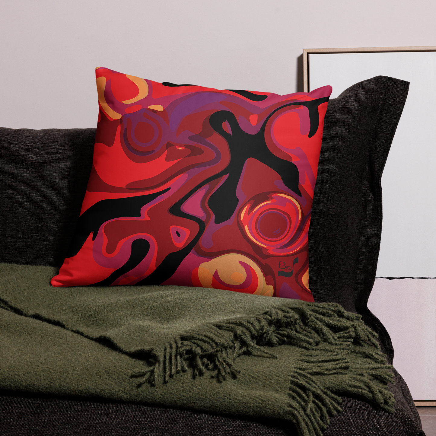 Reaching BeSculpt Abstract Art Throw Pillow