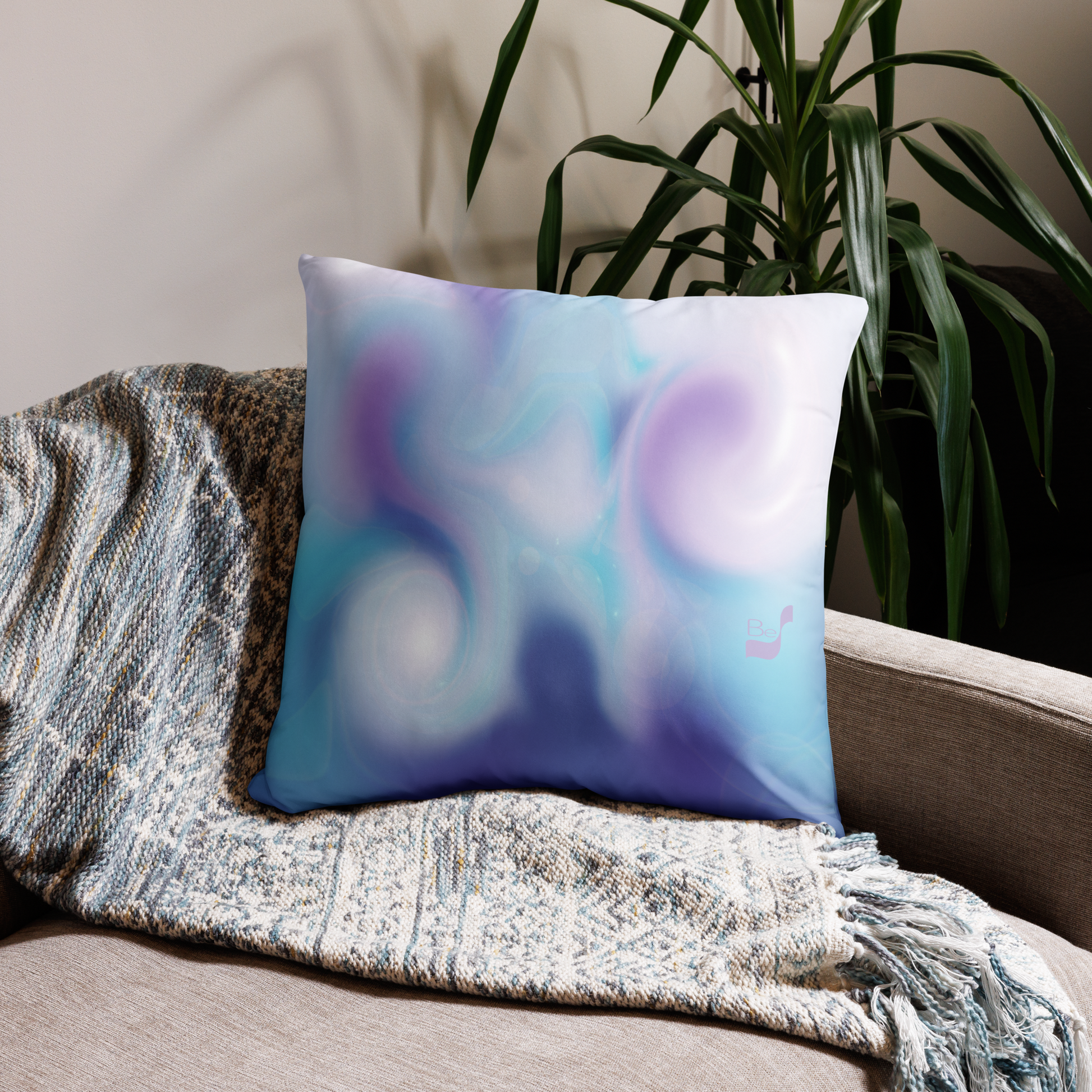 Swirling BeSculpt Abstract Art Throw Pillow