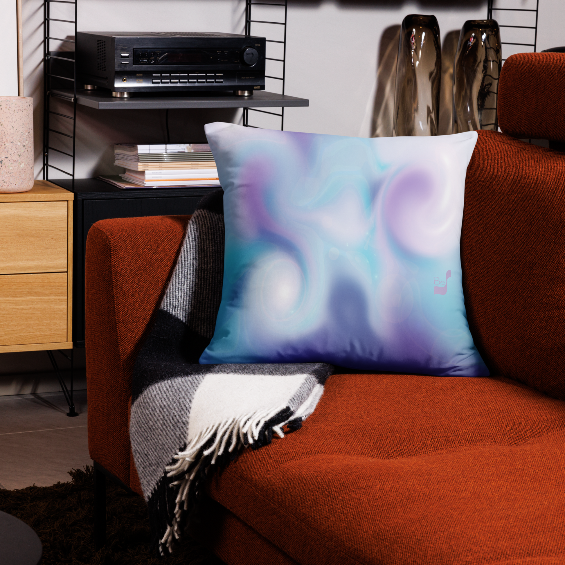 Swirling BeSculpt Abstract Art Throw Pillow