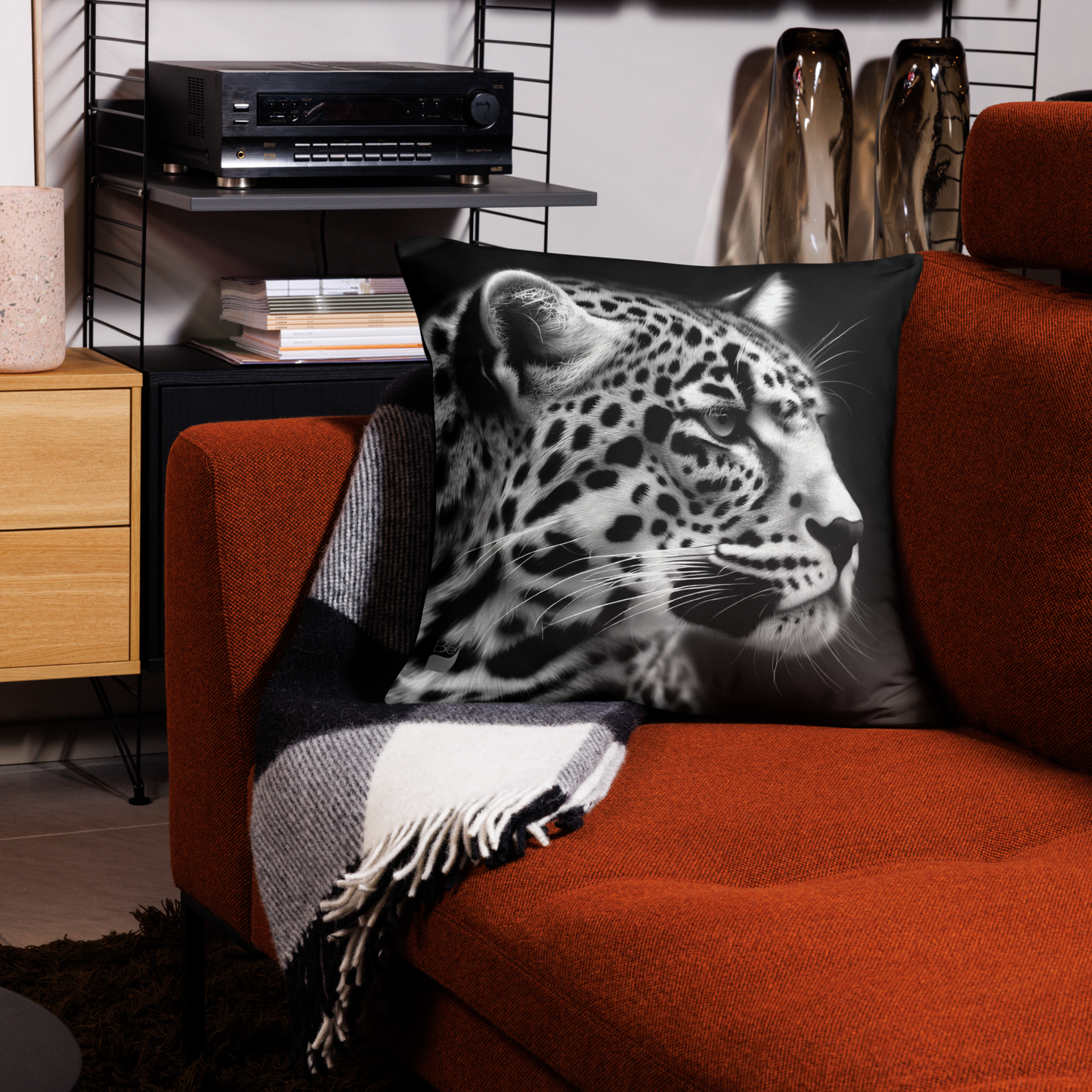 Leopard BeSculpt Art Throw Pillow