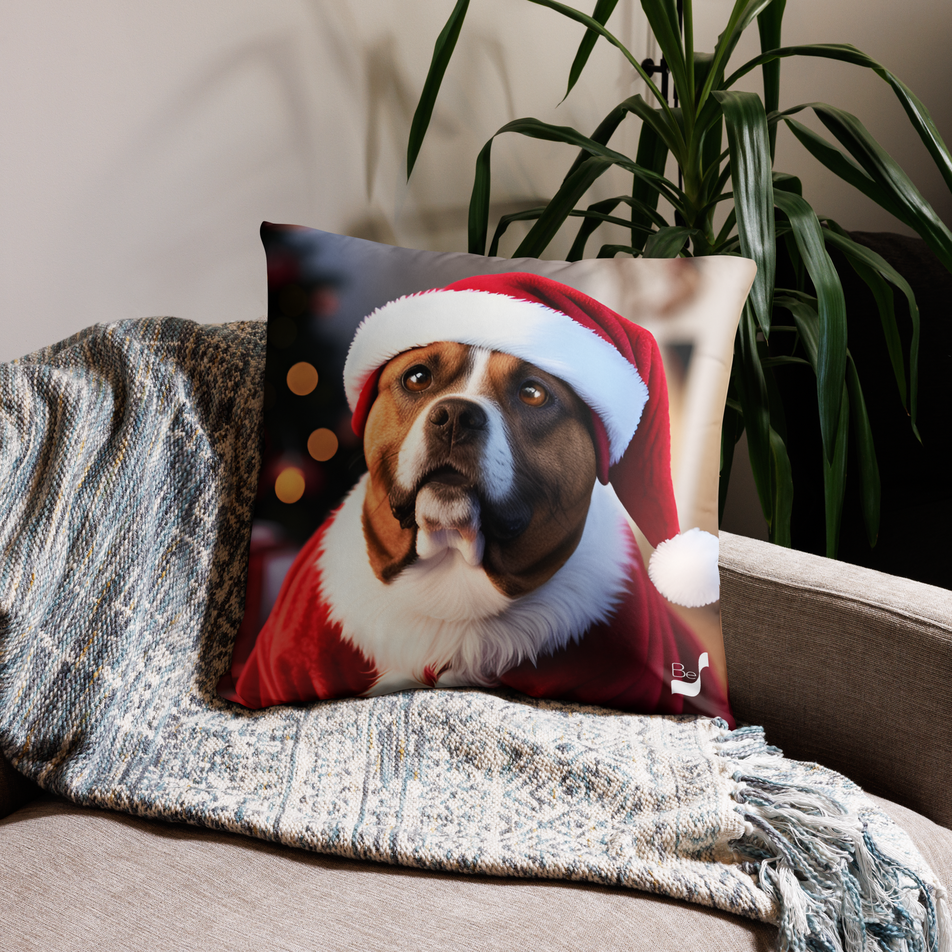 Pup-tastic  BeSculpt Photographic Holiday Art Throw Pillow
