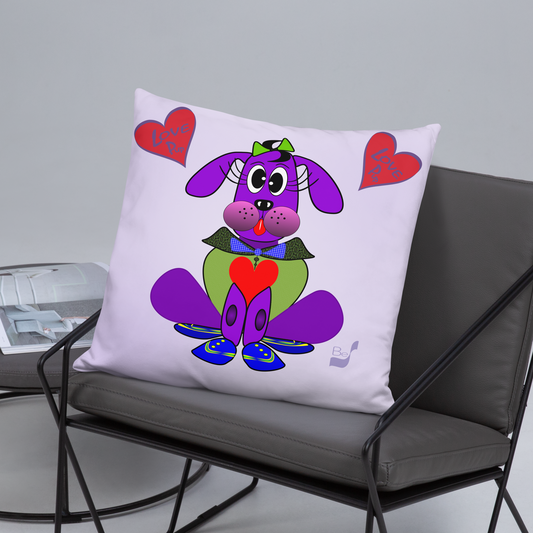 Love Pup 1 Purple BeSculpt Kids Throw Pillow S