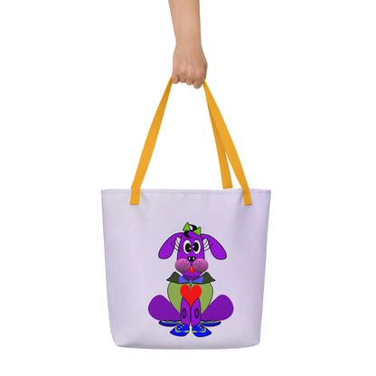 Love Pup 1 Purple  BeSculpt  Kids Tote/Beach Bag Reflected Pattern