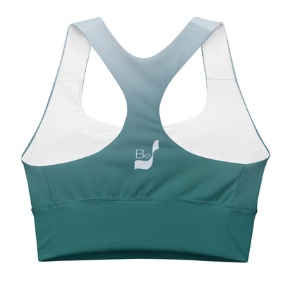 Teal Gradient BeSculpt Women Longline Sports Bra