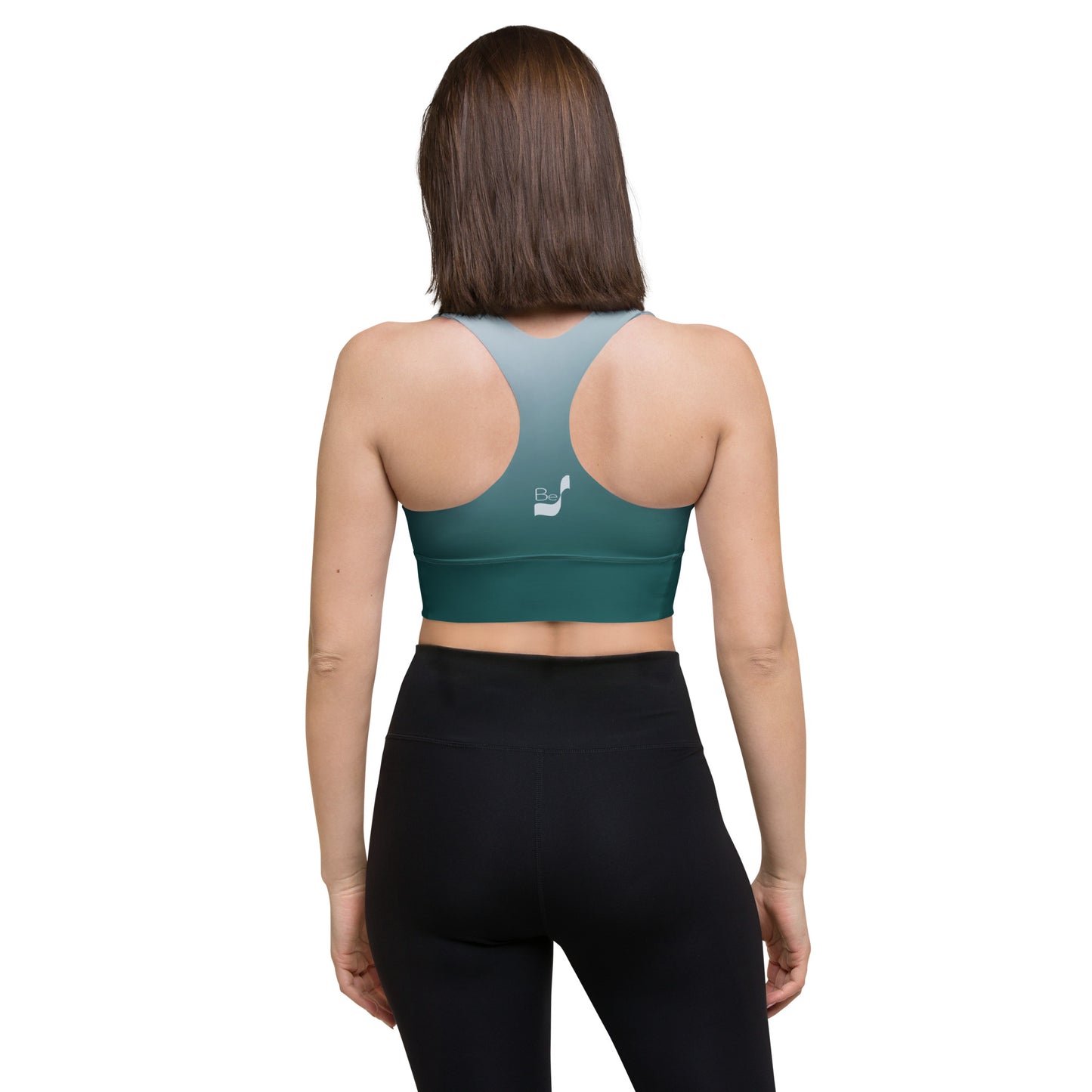 Teal Gradient BeSculpt Women Longline Sports Bra