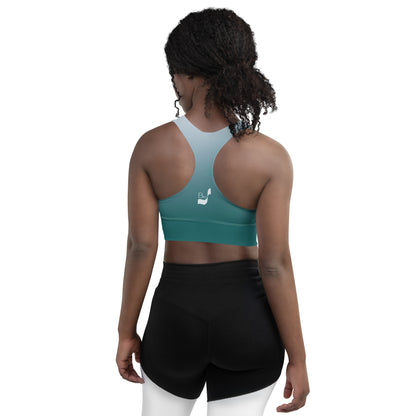 Teal Gradient BeSculpt Women Longline Sports Bra