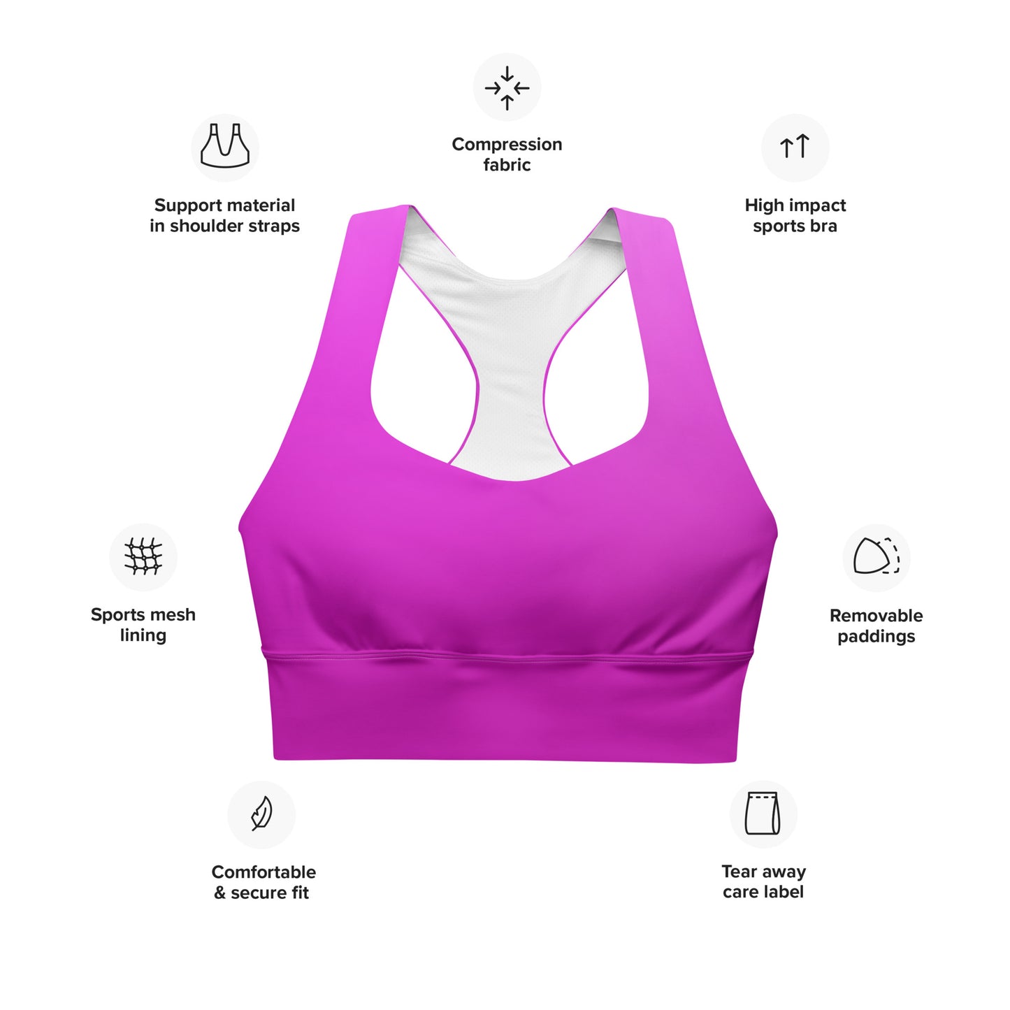 Violet Gradient BeSculpt Women Longline Sports Bra