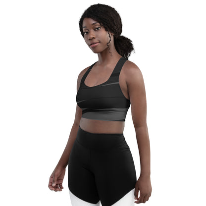 Elevate your activewear game with the Black H Stripes BeSculpt Women Longline Sports Bra—a perfect blend of style, comfort, and functionality for the modern woman.