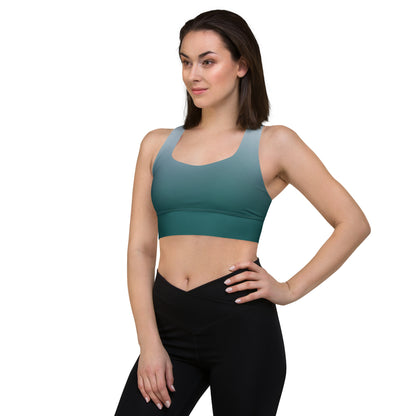 Teal Gradient BeSculpt Women Longline Sports Bra