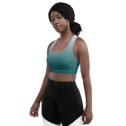 Teal Gradient BeSculpt Women Longline Sports Bra