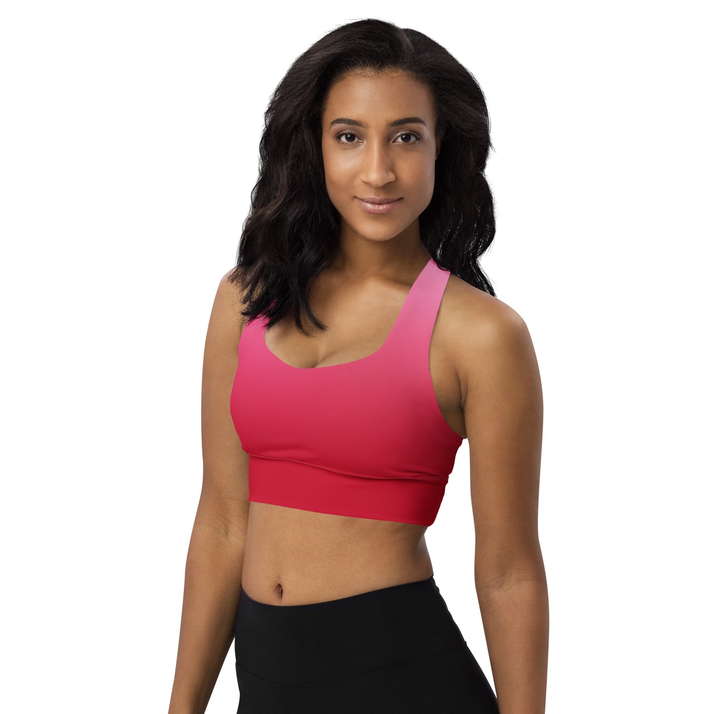 Red Gradient BeSculpt Women Longline Sports Bra