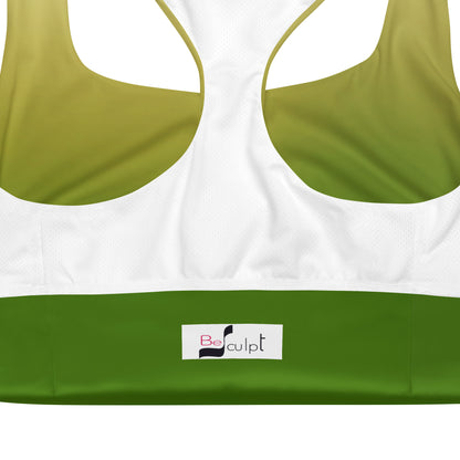 Deep Green Gradient BeSculpt Women Longline Sports Bra