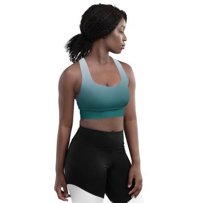 Teal Gradient BeSculpt Women Longline Sports Bra