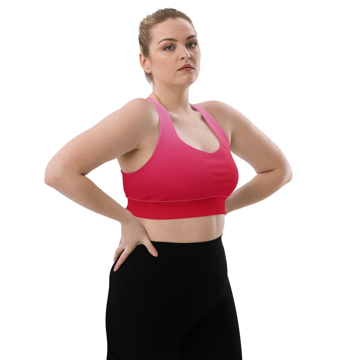 Red Gradient BeSculpt Women Longline Sports Bra