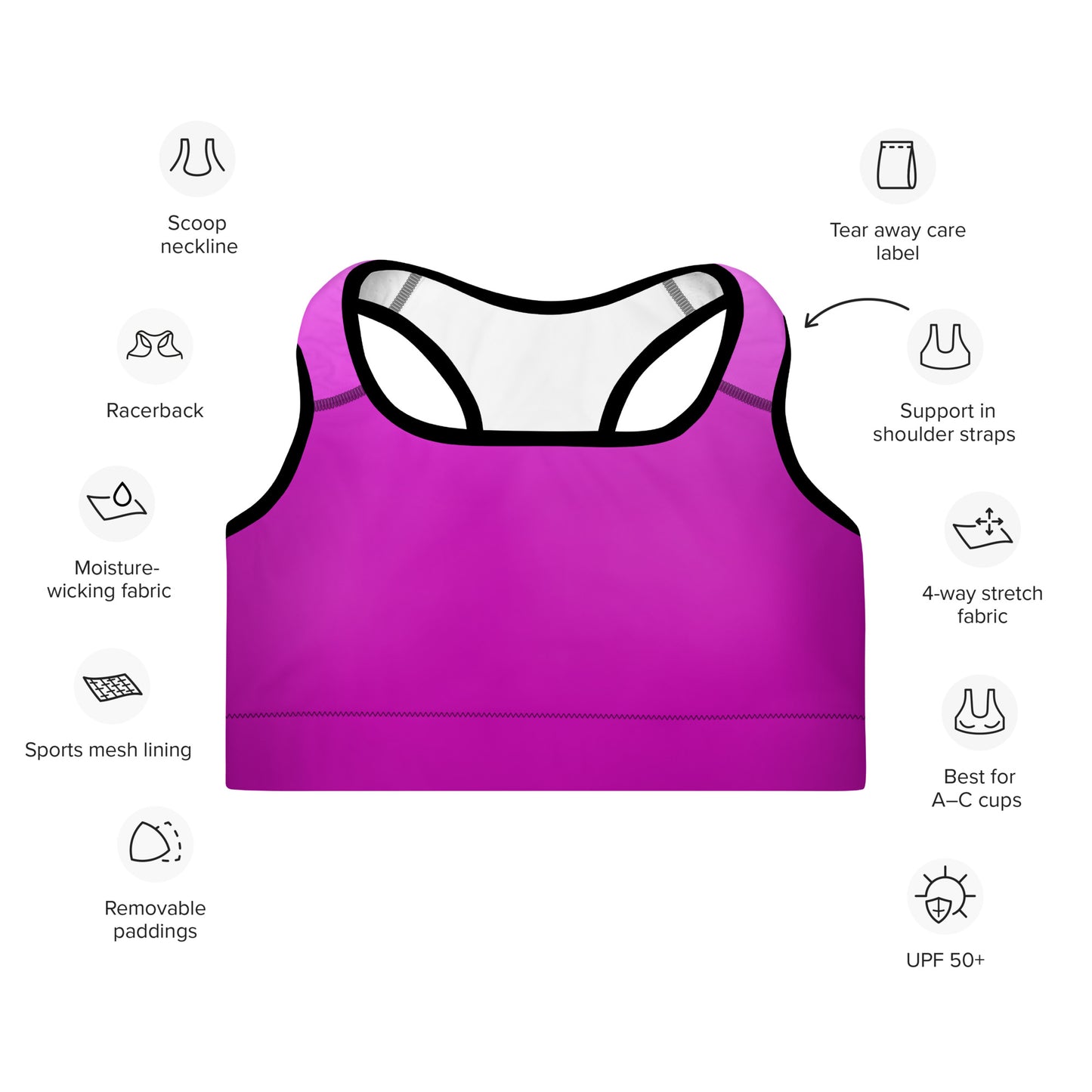 Violet Gradient BeSculpt Women Padded Sports Bra