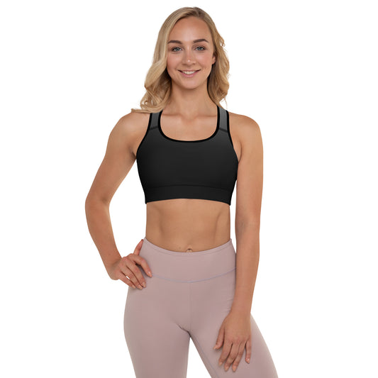 Introducing the Black Gradient BeSculpt Women Padded Sports Bra—a sleek and supportive essential for your workout wardrobe!