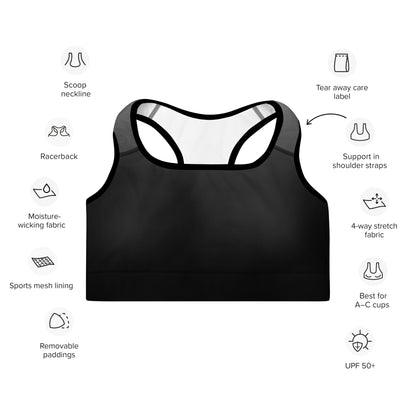 Introducing the Black Gradient BeSculpt Women Padded Sports Bra—a sleek and supportive essential for your workout wardrobe!