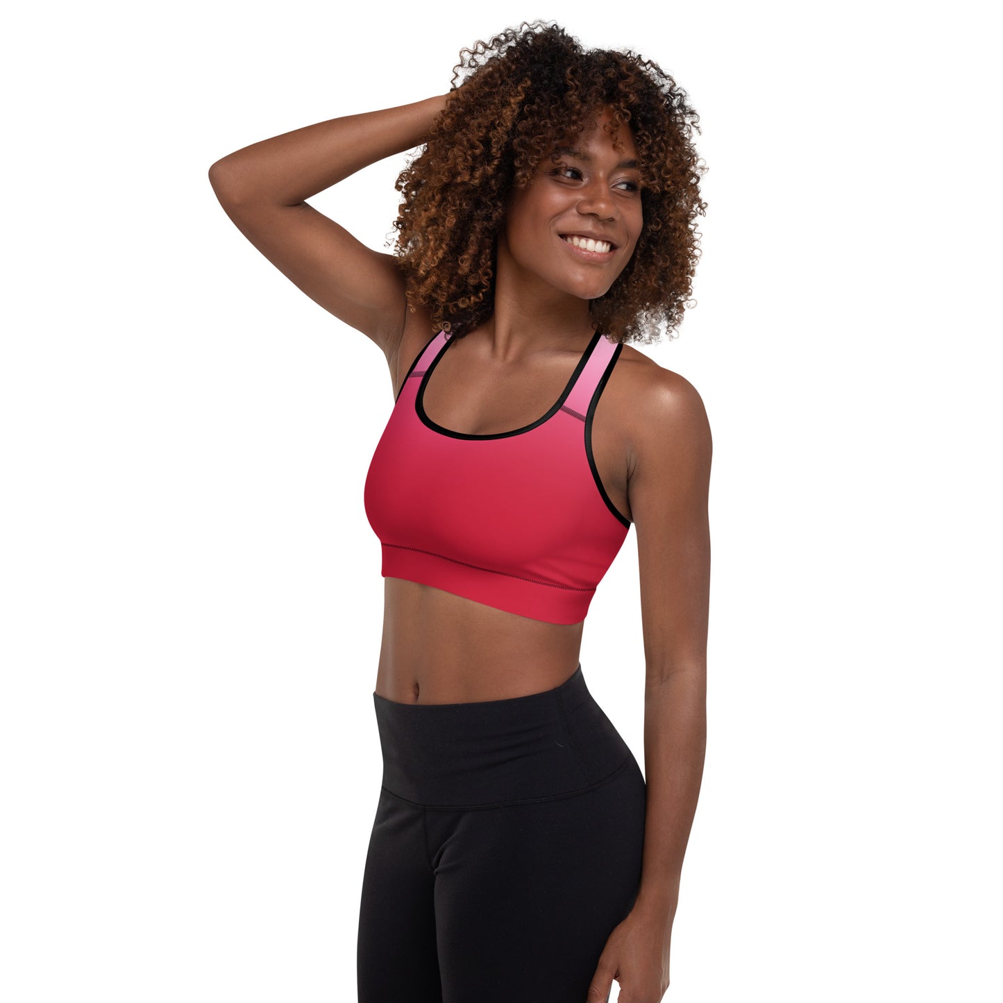 Red Gradient BeSculpt Women Padded Sports Bra