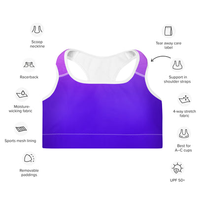 Royal Blue Gradient BeSculpt Women Padded Sports Bra