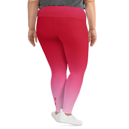 Red Gradient BeSculpt Women Plus Size Yoga Leggings