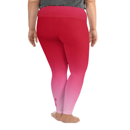 Red Gradient BeSculpt Women Plus Size Yoga Leggings