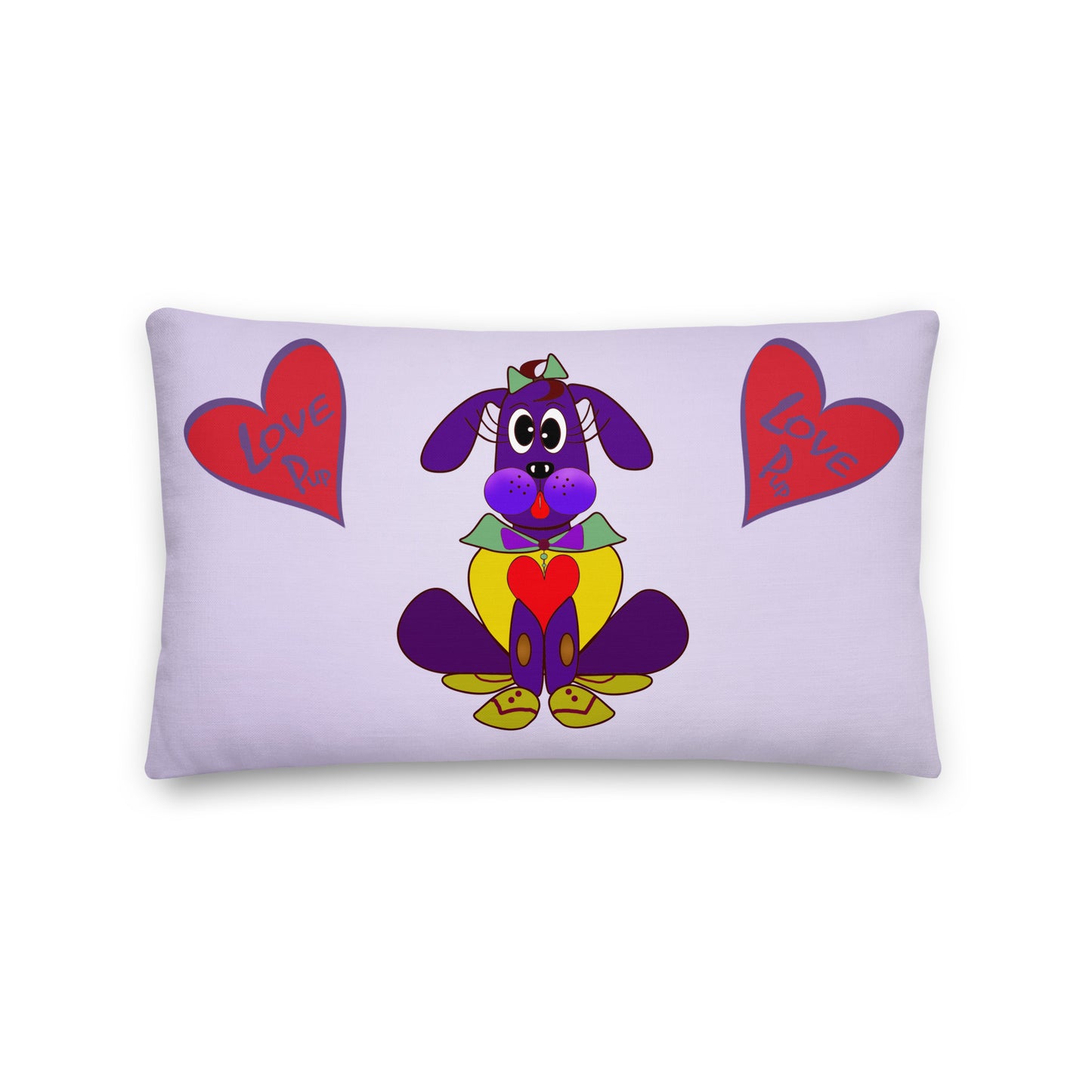 Love Pup 5 Cherry BeSculpt Kids Throw Pillow L (Fabric with a linen feel)